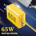 65W 6-Port USB PD Charger 3USB-A+3USB-C PD QC Fast Charging Wall Charger Adapter EU Plug US Plug for iPhone 16 16 Pro 15 14 13 Pro Max for Xiaomi 15pro for Huawei Mate XT for Oppo Reno 13