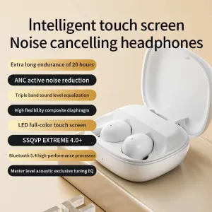 S11 Touch Screen Headset Wireless bluetooth 5.4 Earphone ENC Mic Noise Cancelling 13mm Dynamic Coil 20H Playback In-ear Sports Headphones with MP3