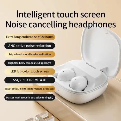 S11 Touch Screen Headset Wireless bluetooth 5.4 Earphone ENC Mic Noise Cancelling 13mm Dynamic Coil 20H Playback In-ear Sports Headphones with MP3