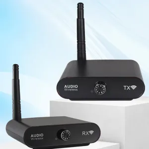 AU2410 Wireless Audio Transmitter and Receiver 15ms Low Latency 100m Range Hi-Fi Stereo Sound Support One to Many Plug and Play