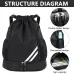 IPRee Basketball Storage Bag Waterproof Fitness Bag Lightweight Climbing Backpack Outdoor Large Capacity Sports Bag Multi-functional Drawstring Shoulder Bag