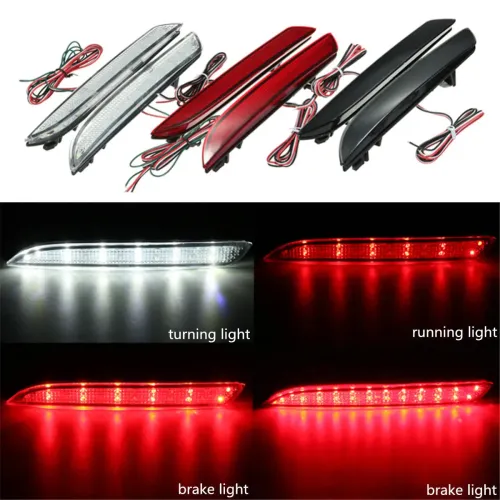 Pair 24 LEDs Rear Bumper Turn Signal Light Brake Tail Stop Running Lamp For Honda CR-Z CR-V