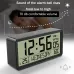 Large LCD Digital Alarm Clock with Large Display Thermometer Hygrometer with Night Light Battery Operated Safe Rounded Corners Design for Home Office Bedroom