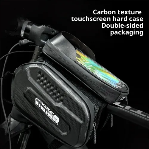 BENGGUO Bike Top Tube Bag Touchscreen 6.5'' Phone Holder Case Waterproof Reflective Large Capacity Front Beam Bag for MTB