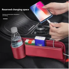 Car Seat Gap Filler Organizer with Cup Holder  Storage Box Pocket Universal Car Interior Decoration Storage Artifact With Water Cup Storage Box