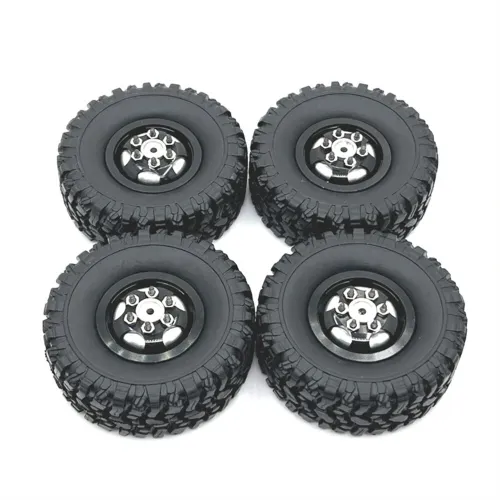 4PCS Upgraded Metal Rims Tires Wheels MNRC MN82 for TOYOTA Land Cruiser LC79 1/12 WPL 1/16 RC Cars Vehicles Models Spare Parts