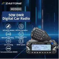 ZASTONE MD9000 DMR Digital Mobile Radio 50W Dual Band VHF UHF GPS AES256 Encryption APRS IPX2 Compact Vehicle Transceiver
