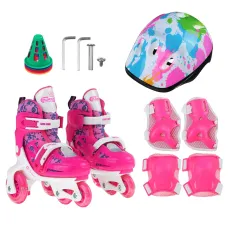Kids Roller Skates Adjustable Double Brakes Luminous Wheels Free Skating Sneakers for Beginners