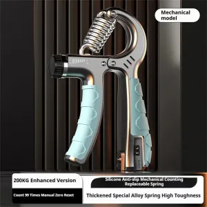 KALOA5-200kg Counting Hand Grip Strengthener Portable Manual Hand Exerciser for Finger Rehabilitation Training Student Arm Muscles