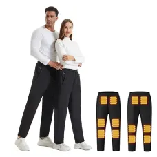 TENGOO HP-12 Unisex Electric Heated Pants - 12 Heating Areas, 3 Temperature Adjustment, DC/USB Charging, Thickening Thermal Warm Trouser for Winter