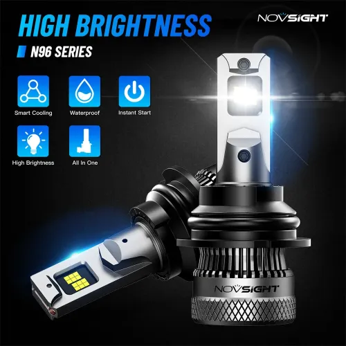 NOVSIGHT A500-N96 High-end Wiring Harness Model Built-in Driver 200W 40000LM Car Headlight