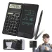 Basic Calculator Notepad with 6 Inch LCD Writing Tablet Portable Foldable Scientific Calculator Mute Solar/Dual Battery Powered for High School College Office