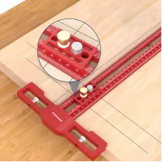 ENJOYWOOD TS-24 Scribing Ruler Multi-Function 400mm/600mm Snap-In Slider 360 Marking Thickened Base Adjustable Length 400mm/600mm for Precision Tasks