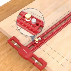 ENJOYWOOD TS-24 Scribing Ruler Multi-Function 400mm/600mm Snap-In Slider 360 Marking Thickened Base Adjustable Length 400mm/600mm for Precision Tasks