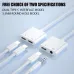 2-in-1 Audio Adapter USB-C to 3.5 mm Jack/Type-C Charging 3.5mm Aux Cable for Samsung Xiaomi Huawei Wired Headphones Connector