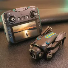 XKJ K21 MAX WiFi FPV with LCD Screen Controller HD Dual Camera Servo Gimbal Optical Flow Positioning Gradient Flowing Light Brushless Foldable RC Drone Quadcopter RTF