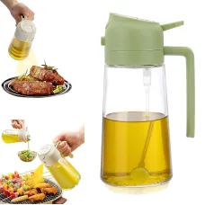 Two in One Oil Dispenser Oil Sprayer Refillable Oil Sprayer Commercial Food Grade Spray Bottle Oil Mister for Cooking Baking Frying BBQ