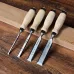 JORGENSEN 4pcs Woodworking Chisel Set High Carbon Chromium Steel Maple Handles 6mm 12mm 20mm 26mm Professional Tool Kit Carving Sculpting Sharp Blades