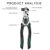 Multifunctional Fencing Pliers Tool 228mm High Carbon Steel Head Wire Cutters Ergonomic Rubber Handle for Home and Workshop Use