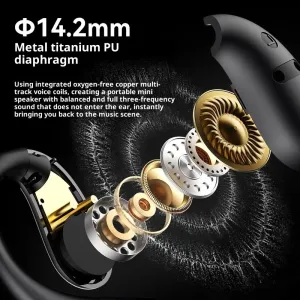 MONSTER AC360 OWS Earbuds bluetooth Earphone 14.2mm Titanium PU Diaphragm AAC Audio Open-ear Earhooks Headphones with Mic