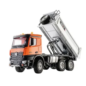 Huina 1598 2.4G 14CH 6WD RC Car Dump Truck RTR Half Alloy Full Proportional Control Simulation Sound and Light Vehicle Model