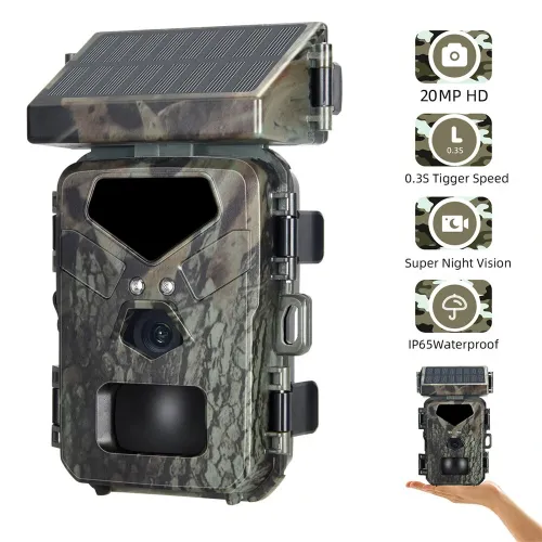 Mini700 Outdoor Solar Wild Camera 20MP 1080P HWild Animal Detect Trail Camera Monitoring Infrared Sensing Night Vision