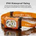 BIKIGHA40Mini Sensor Headlamp with Spotlight & Floodlight Wave Sensing 3-Color Light, IP44 Waterproof USB-Rechargeable Headlight for Camping Hiking Fishing