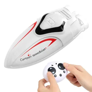 C166 Mini Remote Control High Speed RC Boat Led Light Palm Speed Boat Summer Water Toy Pool Toy W/Inflatable Swimming Pool