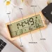 LED Wooden Digital Alarm Clock Multifunctional Large Screen Date Temperature Humidity Backlight 12/24 Hour Snooze Table Clock