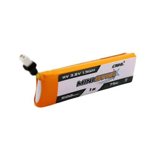 4 Packs CNHL MiniStar HV 500mAh 3.8V 1S 75C Lipo Battery with BT2.0 Plug for Betafpv Air75 FPV Racing Drone