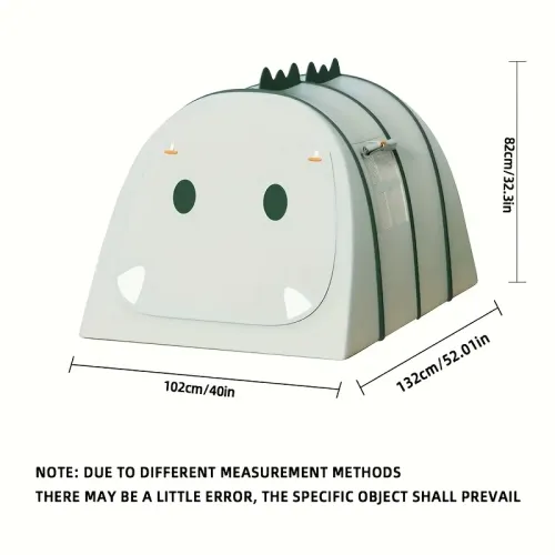 Green Dinosaur Tent with Storage Bag, Children's Play Tent with Window Gift, Portable and Quick-opening Design, For Family Parties, Camping Trips