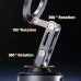 360 Magnetic Phone Holder Strong Suction Dual Vacuum Mount 360 Rotation Universal Fit Aluminum Alloy Type-C Rechargeable Car Phone Bracket