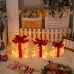 3 Sets Of Christmas Transparent Warm Light With Red Bow Christmas Gift Box LED Decorative Lights Warm Light for Christmas Tree Decorations