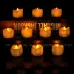 12pcs LED Electronic Tealight Remote Control Timing Tears Christmas Wedding Birthday Confession Decoration Flash Candle with 2-Key Remote Control