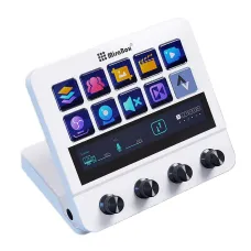 MiraBox MBox N4 Stream Deck with 10 LCD Buttons and 4 Rotary Knobs Live Streaming Controller Touch Screen Customizable Macros Mini Keypad Custom Stream Dock