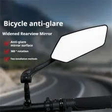 BENGGUO 1 Pair Bicycle Rearview Mirror 360 Rotation Anti-glare HWide Range Bike Handlebar Reflector Mirror for MTB Motorcycle E-bike