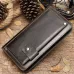 Ekphero Men Genuine Leather Wallet Men Phone Clutch Retro Long Wallets Hand Money Purse Cow Leather Zippered Card Holder