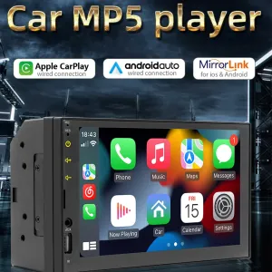 FX2 Car Multimedia Player 7 Inch Screen MirrorLink Android Auto Apple CarPlay Bluetooth GPS Navigation FM Radio 2 Din MP5 Player Head Unit