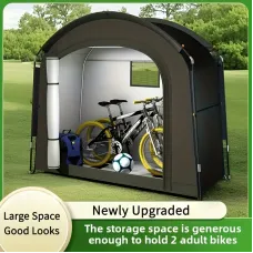 Xmund Outdoor Extra-Large Outdoor Bike Cover Tent, Fits 2-3 Bikes Cover, Withstand Wind, Rain and UV, Portable & Foldable for Garage/Garden Storage