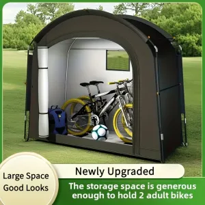 Xmund Outdoor Extra-Large Outdoor Bike Cover Tent, Fits 2-3 Bikes Cover, Withstand Wind, Rain and UV, Portable & Foldable for Garage/Garden Storage