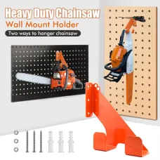 Heavy Duty Chainsaw Wall Mount Holder Galvanized Steel Chainsaw Storage Rack with Hooks Scratch Resistant Coating for 009 360 Chainsaw Accessories Garage Tool Organization