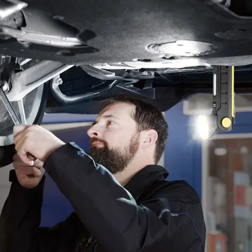 Powerful Dual Light Source Flashlight Handheld Folding Lamp Camping Working Torch USB Charging Digital Display with Magnet Car Inspection Outdoor Red Warning Flash Light