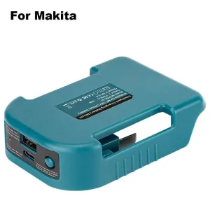 18V Battery Power Adapter with USB Type-C Compatible with Makita DEWALT Chargers for Mobile Devices and Travel Use