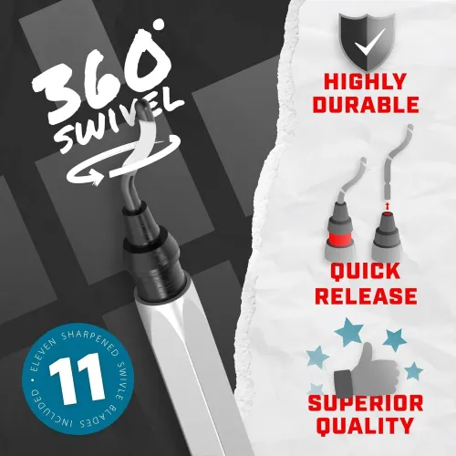 Deburring Tool with 10 BS1010/BS1018 Steel Swivel Blades Works on Metal Resin PVC Pipes Copper Plastic and 3D Printed Edges Plumbing & 3D Printing Burr Removal Reamer Tool