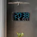 Multi-function LED Digital Wall Clock Borderless Electronic Clock Multifunctional Hanging Standing Clock Simple Digital Clock Display Living Room Wall Clock
