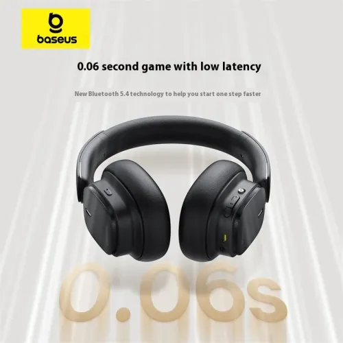 Baseus Bowie H1s Pro ANC Headset bluetooth 5.4 Headphone -45dB Active Noise Cancelling Dual Mic Noise Reduction 50mm Driver Unit Spatial Audio 65H Playback Low Game Delay 3.5mm Wired Foldable On-ear Headphones