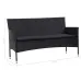 3-Seater Garden Sofa with Cushions Black Poly Rattan