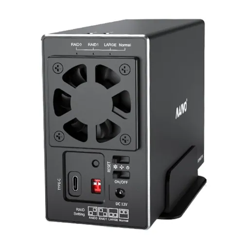 MAIWO 3.5'' HDD SATA RAID Storage Enclosure 5Gbps/10Gbps Dual Bay Hard Drive Docking Station to USB3.1 Type-C Gen2 with 4 Raid