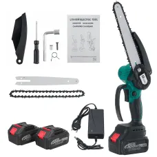 Wolike 388VF 8 Inch Cordless Electric Chain Saw One-Hand Wood Cutter Pruning Saws Garden Power Tools
