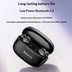 Yesido TWS38 TWS Earbuds Wireless bluetooth 5.4 Earphone 13mm Driver Unit Stereo Sound Built-in HD MicrophoneIn-ear Sports Headphones